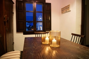 Mansion Kyani heritage dining room in Megalochori Santorini