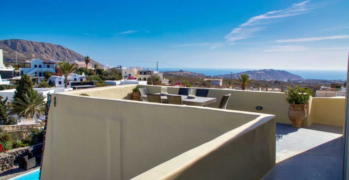 Mansion Kyani heritage villa veranda in Megalochori Santorini