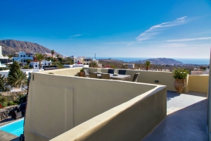 Mansion Kyani heritage villa veranda in Megalochori Santorini